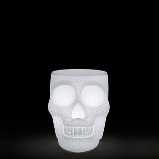 Qeeboo Mexico stool and sidetable in the shape of a skull outdoor LED - Buy now on ShopDecor - Discover the best products by QEEBOO design