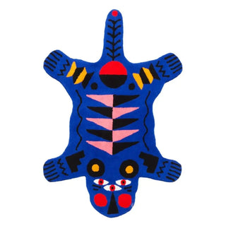 Qeeboo Oggian Blue Panther carpet 200 cm. - 78.74 in. - Buy now on ShopDecor - Discover the best products by QEEBOO design