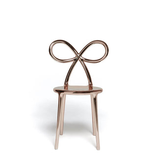 Qeeboo Ribbon chair metal finish in polyethylene Qeeboo Rose Gold - Buy now on ShopDecor - Discover the best products by QEEBOO design