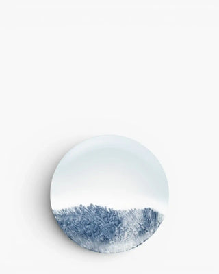 Raynaud Abysses coupe dinner plate in Limoges porcelain with white/blue decoration