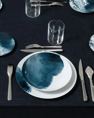 Raynaud Abysses coupe deep plate in Limoges porcelain with blue decoration