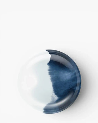 Raynaud Abysses coupe deep plate in Limoges porcelain with blue decoration