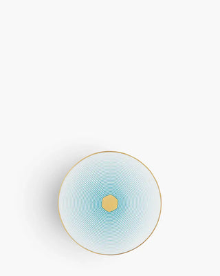 Raynaud Aura coupe dinner plate in Limoges porcelain with light blue decoration
