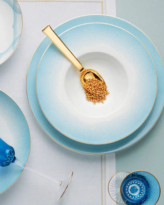 Raynaud Aura coupe deep plate in Limoges porcelain with light blue decoration