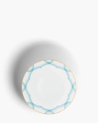 Raynaud Aura coupe deep plate in Limoges porcelain with light blue decoration