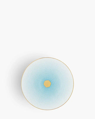 Raynaud Aura coupe dinner plate in Limoges porcelain with light blue decoration