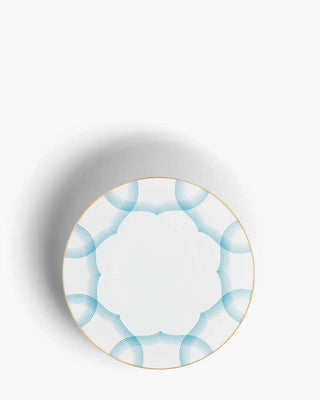 Raynaud Aura coupe dinner plate in Limoges porcelain with light blue decoration