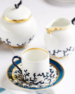 Raynaud Cristobal coffee cup with saucer in Limoges porcelain