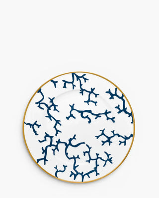 Raynaud Cristobal rim presentation plate in Limoges porcelain with full coral decoration