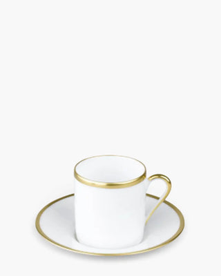 Raynaud Fontainebleau coffee cup with saucer in Limoges porcelain
