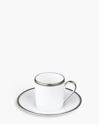 Raynaud Fontainebleau coffee cup with saucer in Limoges porcelain