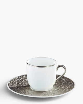 Raynaud Italian Renaissance coffee cup with saucer in Limoges porcelain