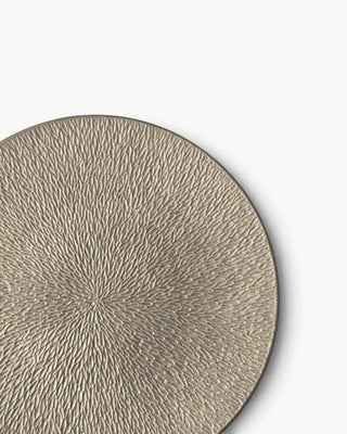 Raynaud Minéral fully engraved coupe dinner plate in Limoges porcelain with coloured decoration