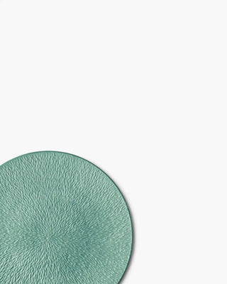 Raynaud Minéral fully engraved coupe dinner plate in Limoges porcelain with coloured decoration