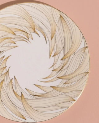 Raynaud Phénix coupe presentation plate in Limoges porcelain with gold decoration