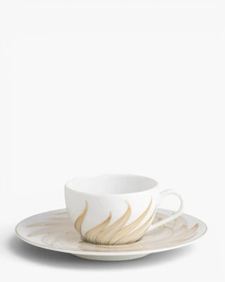 Raynaud Phénix coffee cup with saucer in Limoges porcelain with gold decoration