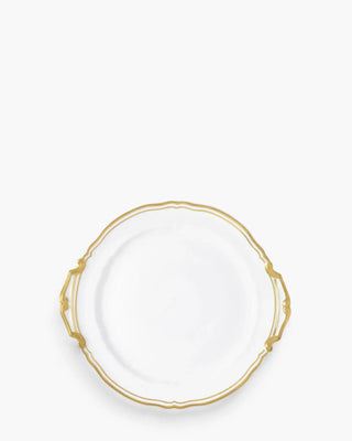 Raynaud Polka cake serving plate with handles in Limoges porcelain