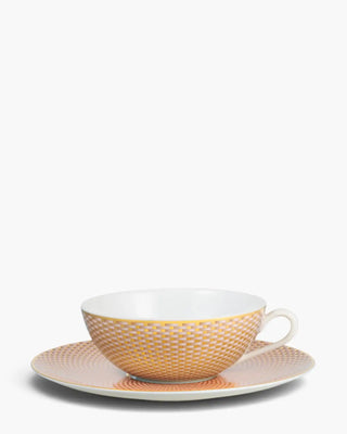 Raynaud Trésor tea cup with saucer in Limoges porcelain with coloured decoration