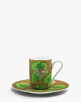 Raynaud Trésor Fleuri coffee cup with saucer in Limoges porcelain with coloured decoration