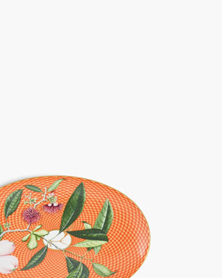 Raynaud Trésor Fleuri oval side plate in Limoges porcelain with coloured decoration