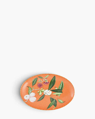 Raynaud Trésor Fleuri oval side plate in Limoges porcelain with coloured decoration