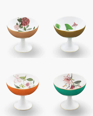 Raynaud Trésor Fleuri set of 4 sundae cups in Limoges porcelain with multicoloured decoration