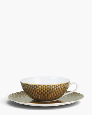 Raynaud Trésor tea cup with saucer in Limoges porcelain with coloured decoration