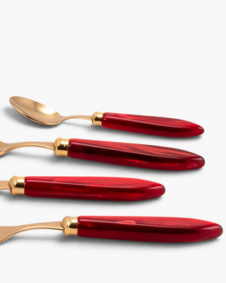 Rivadossi Sandro | Agata Oro gold PVD-coated stainless steel cutlery set with PMMA handle - Buy now on ShopDecor - Discover the best products by RIVADOSSI SANDRO design