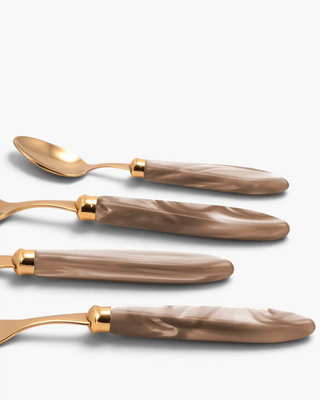 Rivadossi Sandro | Agata Oro gold PVD-coated stainless steel cutlery set with PMMA handle - Buy now on ShopDecor - Discover the best products by RIVADOSSI SANDRO design