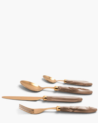 Rivadossi Sandro | Agata Oro gold PVD-coated stainless steel cutlery set with PMMA handle Champagne 02 Set 24 - Buy now on ShopDecor - Discover the best products by RIVADOSSI SANDRO design