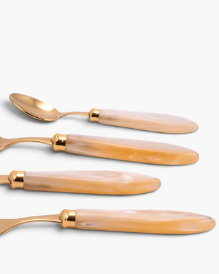 Rivadossi Sandro | Agata Oro gold PVD-coated stainless steel cutlery set with PMMA handle - Buy now on ShopDecor - Discover the best products by RIVADOSSI SANDRO design