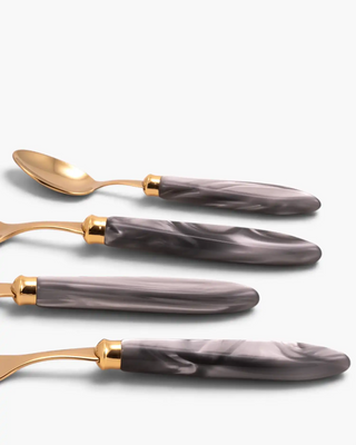 Rivadossi Sandro | Agata Oro gold PVD-coated stainless steel cutlery set with PMMA handle - Buy now on ShopDecor - Discover the best products by RIVADOSSI SANDRO design