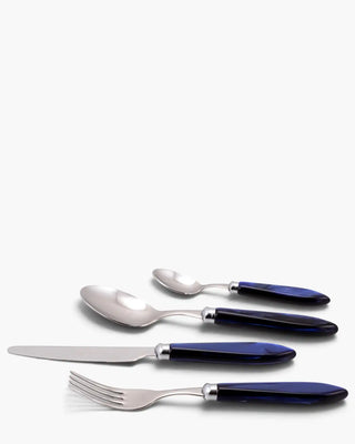 Rivadossi Sandro | Agata polished stainless steel cutlery set with PMMA handle Blue 05 Set 24 - Buy now on ShopDecor - Discover the best products by RIVADOSSI SANDRO design