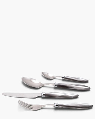 Rivadossi Sandro | Agata polished stainless steel cutlery set with PMMA handle Light Grey 10 Set 24 - Buy now on ShopDecor - Discover the best products by RIVADOSSI SANDRO design