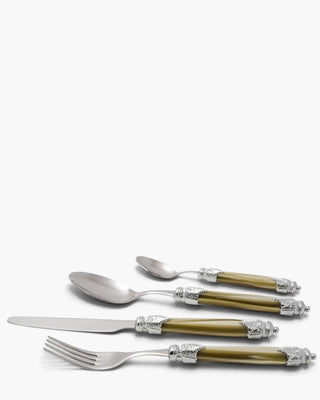 Rivadossi Sandro | Arianna Argento polished stainless steel cutlery set with PMMA handle and silver finish ring Champagne 02 Set 24 - Buy now on ShopDecor - Discover the best products by RIVADOSSI SANDRO design
