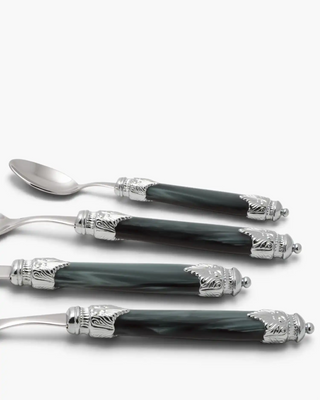 Rivadossi Sandro | Arianna Argento polished stainless steel cutlery set with PMMA handle and silver finish ring - Buy now on ShopDecor - Discover the best products by RIVADOSSI SANDRO design