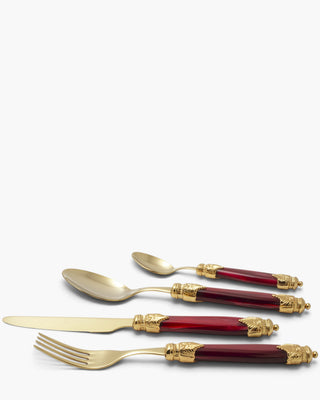 Rivadossi Sandro | Arianna Oro gold PVD-coated stainless steel cutlery set with PMMA handle Bordeaux 08 Set 24 - Buy now on ShopDecor - Discover the best products by RIVADOSSI SANDRO design