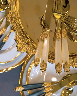 Rivadossi Sandro | Arianna Oro gold PVD-coated stainless steel cutlery set with PMMA handle - Buy now on ShopDecor - Discover the best products by RIVADOSSI SANDRO design