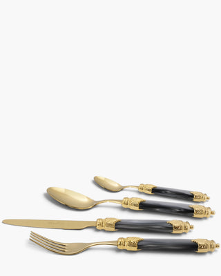 Rivadossi Sandro | Arianna Oro gold PVD-coated stainless steel cutlery set with PMMA handle Light Grey 10 Set 24 - Buy now on ShopDecor - Discover the best products by RIVADOSSI SANDRO design