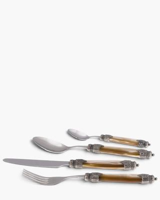 Rivadossi Sandro | Arianna polished stainless steel cutlery set with PMMA handle and antique finish ring Champagne 02 Set 24 - Buy now on ShopDecor - Discover the best products by RIVADOSSI SANDRO design