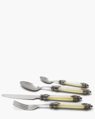 Rivadossi Sandro | Arianna polished stainless steel cutlery set with PMMA handle and antique finish ring Ivory 12 Set 24 - Buy now on ShopDecor - Discover the best products by RIVADOSSI SANDRO design