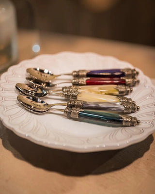 Rivadossi Sandro | Arianna polished stainless steel cutlery set with PMMA handle and antique finish ring - Buy now on ShopDecor - Discover the best products by RIVADOSSI SANDRO design