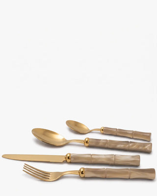 Rivadossi Sandro | Bamboo Oro gold PVD-coated stainless steel cutlery set with PMMA handle Champagne 02 Set 24 - Buy now on ShopDecor - Discover the best products by RIVADOSSI SANDRO design