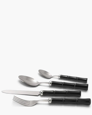 Rivadossi Sandro | Bamboo polished stainless steel cutlery set with PMMA handle Black 11 Set 24 - Buy now on ShopDecor - Discover the best products by RIVADOSSI SANDRO design