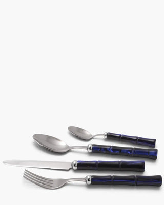 Rivadossi Sandro | Bamboo polished stainless steel cutlery set with PMMA handle Blue 05 Set 24 - Buy now on ShopDecor - Discover the best products by RIVADOSSI SANDRO design