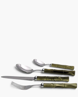 Rivadossi Sandro | Bamboo polished stainless steel cutlery set with PMMA handle Olive Green 16 Set 24 - Buy now on ShopDecor - Discover the best products by RIVADOSSI SANDRO design