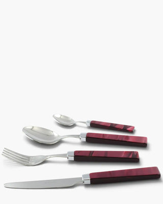 Rivadossi Sandro | Charme polished stainless steel cutlery set with PMMA handle Bordeaux 08 Set 24 - Buy now on ShopDecor - Discover the best products by RIVADOSSI SANDRO design