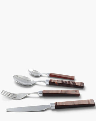Rivadossi Sandro | Charme polished stainless steel cutlery set with PMMA handle Brown 09 Set 24 - Buy now on ShopDecor - Discover the best products by RIVADOSSI SANDRO design