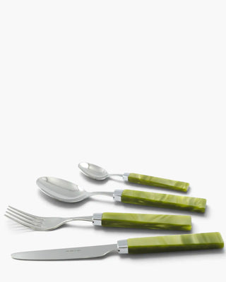 Rivadossi Sandro | Charme polished stainless steel cutlery set with PMMA handle Olive Green 06 Set 24 - Buy now on ShopDecor - Discover the best products by RIVADOSSI SANDRO design