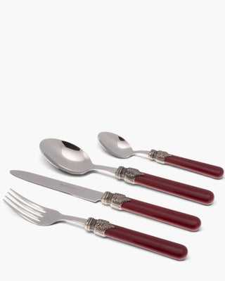 Rivadossi Sandro | Classic polished stainless steel cutlery set with ABS handle and antique finish ring Bordeaux 08 Set 24 - Buy now on ShopDecor - Discover the best products by RIVADOSSI SANDRO design